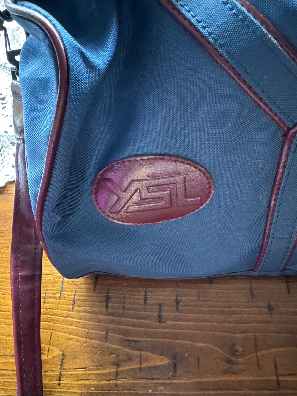YSL Blue and Brown PURSE/Duffel Bag - Picture 3 of 10